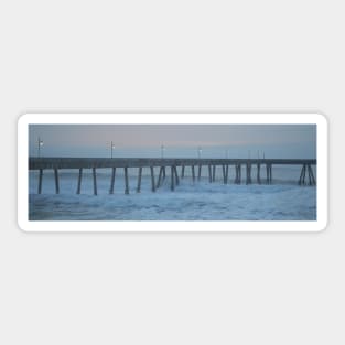 Pacifica Pier in Storm. Sticker